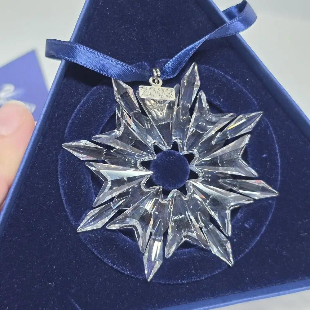 Swarovski 2003 Annual Crystal Snowflake Christmas Ornament Star 622498 With Box